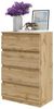 Furnica Kommode GABRIEL 4 Schubladen - Votan Eiche H92cm B60cm T33cm Bild 5