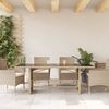 vidaXL Gartentisch mit Glasplatte Beige 190x80x75 cm Poly Rattan 365605 Bild 3