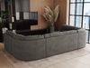Ecksofa, Sofa big XXL, Wellenfedern, Wohnlandschaft XXL, mit Schlaffunktion - COMODO U - Dunkelgrau Velours - Topper T25 Bild 4