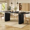 HAUSS SPOLE Esstisch 120-160cm mit abgerundeten Kanten,Küchentisch Holztisch ovaler,Schwarz (Esszimmertisch mit ausziehbarer Tischplatte von 120 cm auf 160 cm), Dining Table Esstisch mit abgerundeten Ecken Bild 2
