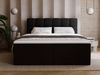GrainGold Boxspringbett mit Bettkästen MAISON, Bett mit Kopfteil - 180x200 cm, Schwarz (1x Bett + 1x Topper) Bild 2