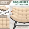 KESSER® Schaukelstuhl für drinnen & draußen ergonomischer Schaukelsessel | maximale Belastung von 120kg Relaxsessel mit Rutschfesten Füßen, Witterungsbeständig | Ideal für Balkon, Garten & Wohnzimmer Beige, XXL Chillexer Pro Bild 3