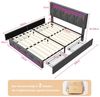 Simurq Polsterbett Polsterbett 140x200 Doppelbett Leinen Grau mit RGB LED & 4 Schubladen (Bettgestell mit 4 Schubladen, Bettgestell mit 4 Schubladen) Bild 2
