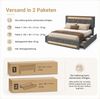 Simurq Polsterbett Polsterbett 140x200 Doppelbett Leinen Grau mit RGB LED & 4 Schubladen (Bettgestell mit 4 Schubladen, Bettgestell mit 4 Schubladen) Bild 3
