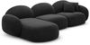 Couch Mirello L Form in Samtstoff - Samtstoff - schwarz - Links Bild 1