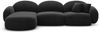 Couch Mirello L Form in Samtstoff - Samtstoff - schwarz - Links Bild 3