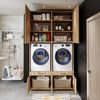 Roomart Waschmaschinenschrank 95 cm mit Schrankaufsätzen & Ausziehbrett - SERIE 3 - BHT: 134×240×66,8 cm – Hauswirtschaftsraum & Waschküche • Eiche Bild 4