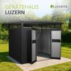Juskys Gerätehaus Luzern 7,8 m² - Metall Geräteschuppen mit Türen & Fenstern - wetterfest & abschließbar - Fahrradgarage, Gartenhaus - Anthrazit Bild 2