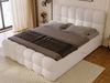 GRAINGOLD Modo Boxspringbett 160x200, mit gepolstertes Kopfteil, Doppelbett mit zwei Bettkästen, Velour-Stoff, Beige Bild 3