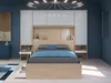 Vente-unique - VELONA Bett Holz, Platte BeigeWeiß - B 233 cm x H 202,8 cm x L 265,2 cm Bild 5