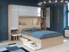 Vente-unique - VELONA Bett Holz, Platte BeigeWeiß - B 233 cm x H 202,8 cm x L 265,2 cm Bild 3