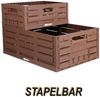Bestlivings Klappbox Einkaufskorb in Holzoptik, Stabile Stapelbare Lagerkiste - Faltbare Einkaufsbox - Klappkiste Bild 3