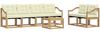 vidaXL Outdoor-Sofagarnitur mit Kissen 7 pcs Weiß und Creme 3389244 Bild 2