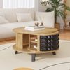 Couchtisch Holzmaserung Schwarz modern drehbar doppelstöckig Stauraum Wohnzimmer Beistelltisch Natur Bild 4