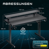 Five Stars® Gaming-Schreibtisch - 100x50x75 cm - Gaming-Schreibtisch mit LED-Beleuchtung - MDF - Schwarze Carbon Bild 2