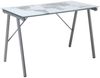 Schreibtisch aus Metall und Glas 113 x 73 x 58 cm Weiß, Grau Bild 2