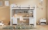 Bett 90x200 cm mit Schreibtisch und viel Stauraum – Hochbett aus Kiefernholz, platzsparend und sicher Bild 5
