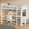 Bett 90x200 cm mit Schreibtisch und viel Stauraum – Hochbett aus Kiefernholz, platzsparend und sicher Bild 3