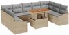 vidaXL Garten Essgruppe mit Kissen 10 pcs Beige und Grau 3349881 Bild 2