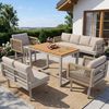 Flieks Gartenlounge-Set, 8-Sitzer Gartenmöbel Seilgeflecht, Ecksofa mit 2 Sesseln & Tisch Bild 2