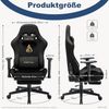 Andyou Gaming Stuhl mit Fußstütze und Lendenkissen Schwarz Bild 2
