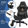 Andyou Gaming Stuhl mit Fußstütze und Lendenkissen Schwarz Bild 5