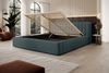 Polsterbett Doppelbett PEORIA Komplettset 180x200cm in Stoff Macau Türkis Bild 3
