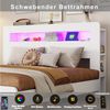 Celya Bettgestell mit Stauraum im Kopfteil, Holz (ohne Matratze, mit LED-Beleuchtung, integrierten Steckdosen), modernes Plattformbett Bild 4