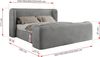 Polsterbett mit Lattenrost, Doppelbett für Schlafzimmer, Gepolstertes Kopfteil, Multipocket matratze, Härtegrad H3/H4 - EMORA CLASSIC DUO - 180 x 200 cm - Hellgrau Velours - ELORI - LUX Bild 4