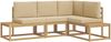 vidaXL Outdoor-Sofagarnitur 3 Stück Weiß und Beige Polyester 3388187 Bild 2