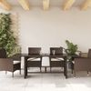 Gartentisch, Balkontisch mit Glasplatte Braun 190 x 80 x 75 cm Poly Rattan Bild 3