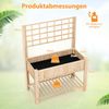 Hochbeet mit Spalier und Ablage Blumenbeet mit Ablauflöchern Gartenbeet Pflanzkasten Holz Blumenkasten 116 x 59 x 150 cm Natur Bild 2