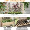 Hochbeet mit Spalier und Ablage Blumenbeet mit Ablauflöchern Gartenbeet Pflanzkasten Holz Blumenkasten 116 x 59 x 150 cm Natur Bild 4