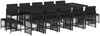 vidaXL 15-tlg. Garten-Essgruppe mit Kissen Schwarz Poly Rattan 3210991 Bild 2