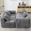 2-Sitzer Sofa B 158 x T 90 x H 60 cm aus Chenille in Grau mit Chaise-Lounge-Komfort Bild 4