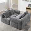 2-Sitzer Sofa B 158 x T 90 x H 60 cm aus Chenille in Grau mit Chaise-Lounge-Komfort Bild 3