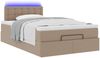 vidaXL Ottoman-Bett mit Matratzen & LEDs Cappuccino-Braun 120x190cm 3312146 Bild 5