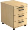 Rollcontainer AC30 58cm, 3 Schübe, Schloss SG Ahorn Bild 2