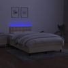 Boxspringbett mit Matratze & LED Stoff Creme 120x200 cm, Härtegrad: H2 [3133466] Bild 4
