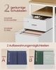 VASAGLE Computertisch, Bürotisch, Schreibtisch, mit 3 Ablagen, 2 Schubladen, 60 x 140 x 76 cm, fürs Büro, Wohnzimmer, moderner Stil, natureichenfarben-perlweiß Bild 3