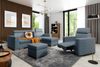 Ecksofa Schlafsofa Sofa CANTON in Stoff Liverpool Azurblau Ottomane Rechts Bild 5