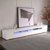 Weißer moderner TV-Schrank, helles Panel, variable LED-Beleuchtung, Wohn- und Esszimmer 240cm (Glänzendes Panel, nicht hochglänzend) Bild 2