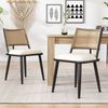 Merax PU-Sitz, Rattan-Rückenlehne, 2er-Set, Wohnzimmer, Schlafzimmerstuhl, Schwarz Bild 3