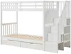 Vente-unique - ZILENI Bett Holz, Platte Weiß - B 97 cm x H 164,5 cm x L 242 cm Bild 3