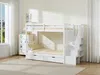 Vente-unique - ZILENI Bett Holz, Platte Weiß - B 97 cm x H 164,5 cm x L 242 cm Bild 1