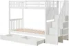 Vente-unique - ZILENI Bett Holz, Platte Weiß - B 97 cm x H 164,5 cm x L 242 cm Bild 4