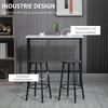 Bar Set 3-teilig Tisch Marmoroptik 2 Hocker Fußstütze Stahlrahmen für 2 Personen Frühstück Bild 5