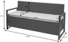 Poly-Rattan 3er Sitzbank HWC-F39, Gartenbank Truhenbank, Staufach Aufbewahrung Sitzkissen ~ anthrazit, Kissen creme Bild 3