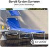 CASARIA® 2er Set Sonnenliege mit Dach Klappbar Gartenliege Wetterfest Liege Blau Bild 2