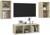 vidaXL 3-tlg. TV-Schrank-Set Sonoma-Eiche Spanplatte [3079739] Bild 3